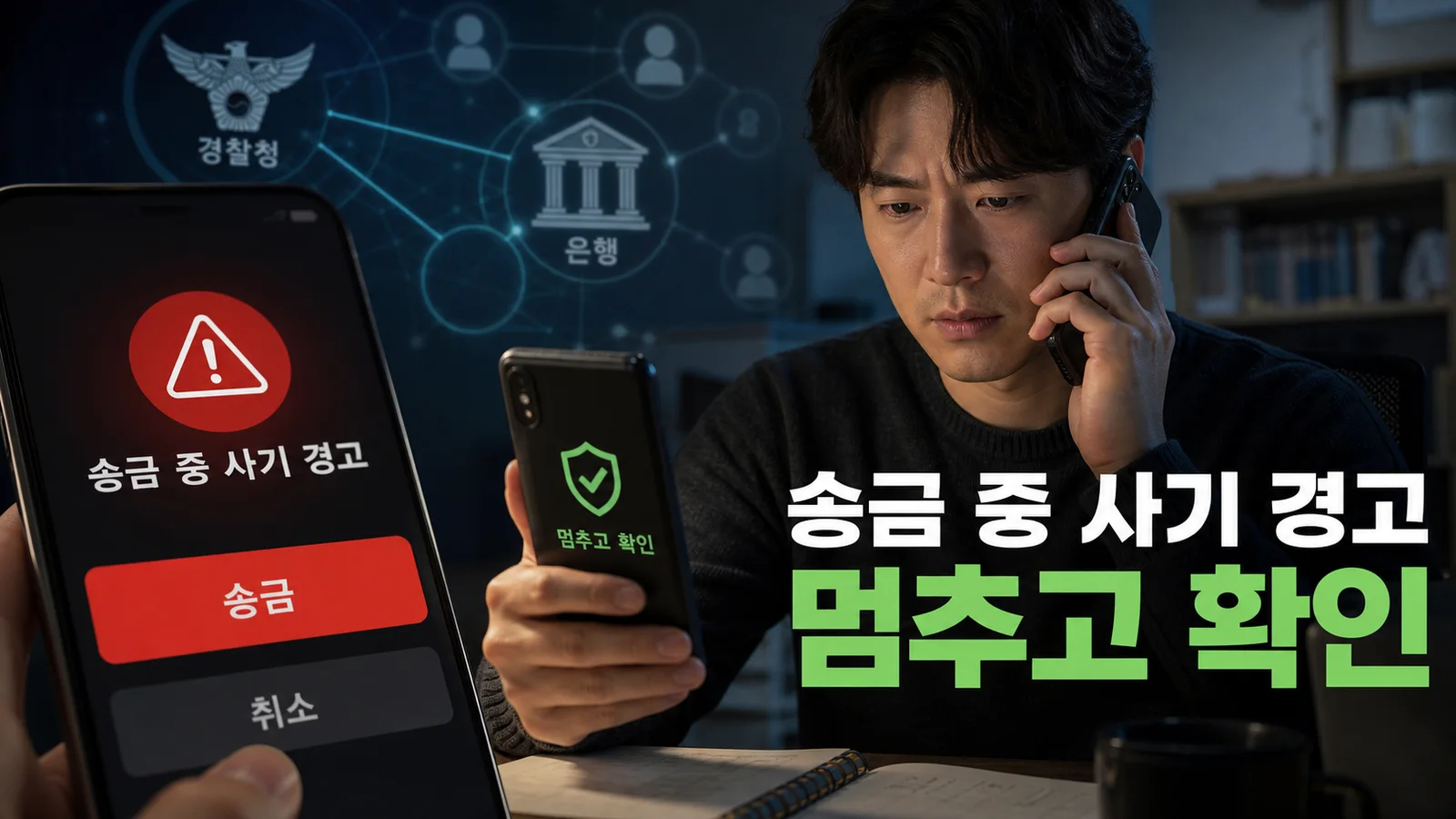 송금 중 보이스피싱 경고가 뜨면, 이체 중단부터 지급정지까지