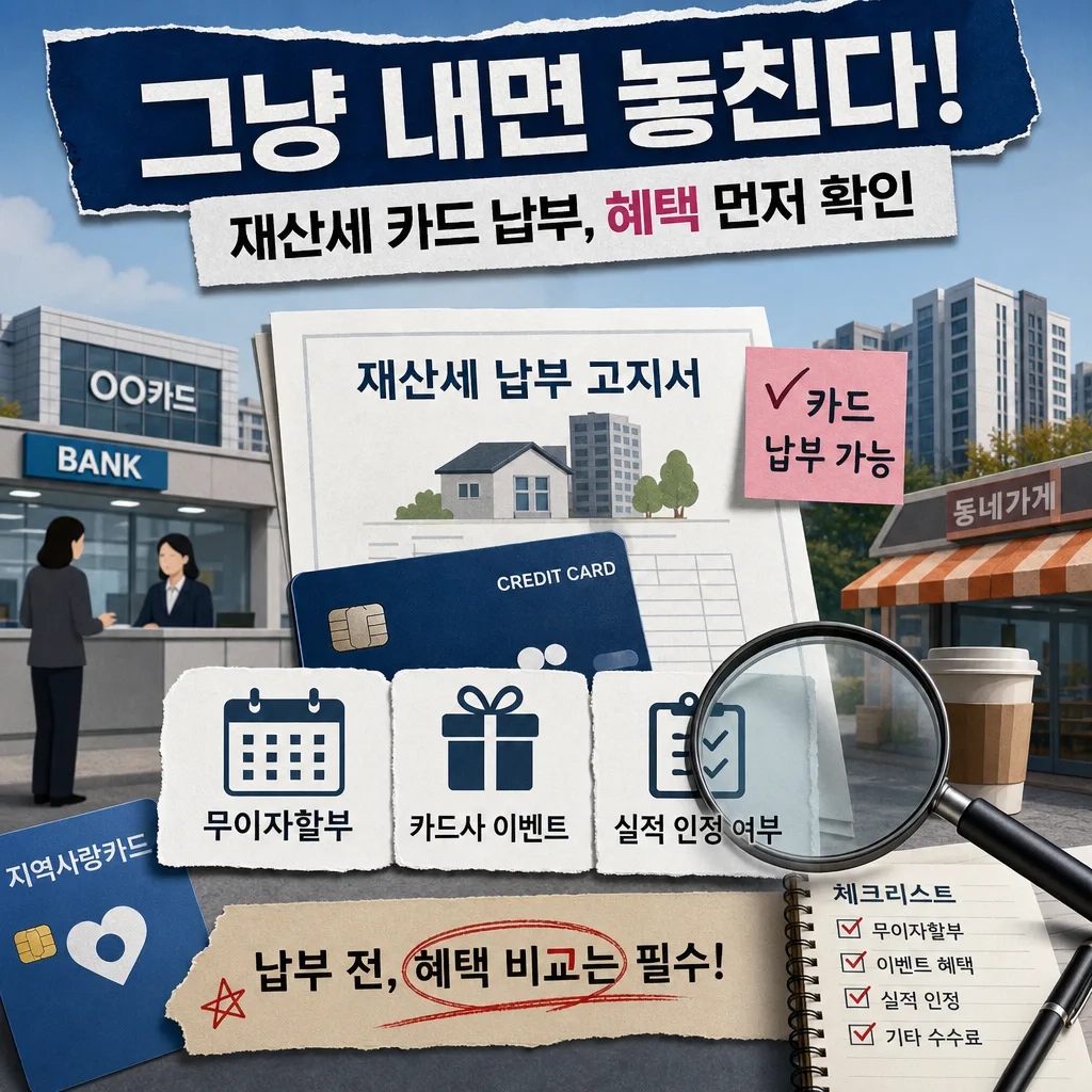 “그냥 내면 놓친다”...재산세 신용카드 납부 혜택, 무이자할부부터 봐야 할 것