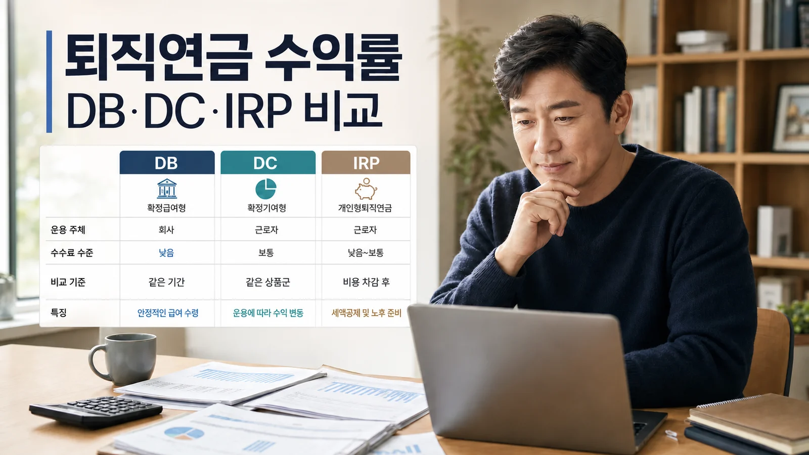 퇴직연금 수익률 확인 방법, DB·DC·IRP를 같은 기준으로 비교하기