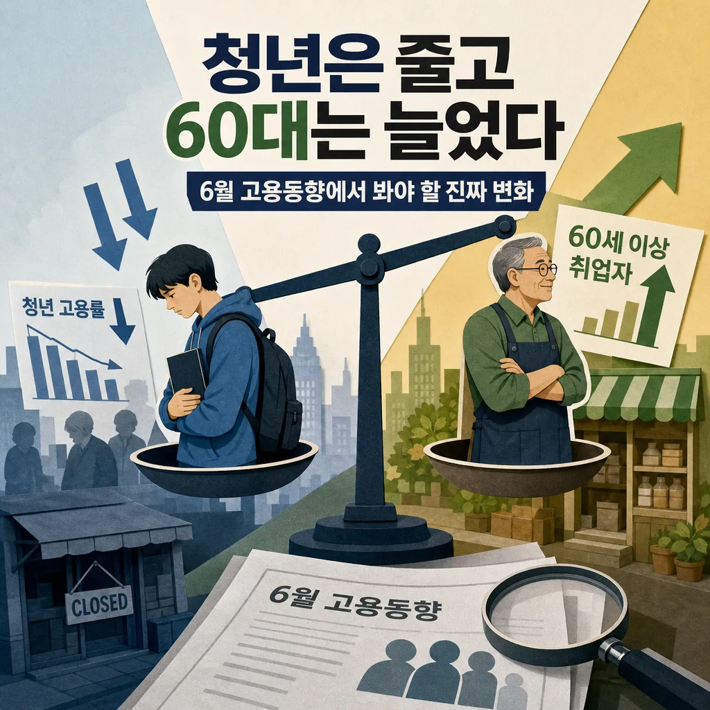 “청년은 줄고 60대는 늘었다”...6월 고용동향에서 봐야 할 진짜 변화